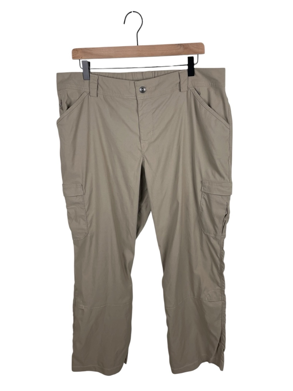 Duluth Trading Co Womens Dry on the Fly Bootcut Pants Size 16 x 29 Tan Khaki